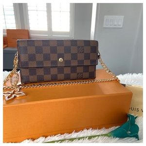 ❤️LV Damier Ebene Small Crossbody Bag Large Wallet